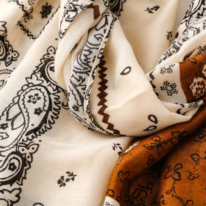 Buddha Stones Spring Fall Boho Paisley Patchwork Tassel Women's Scarf - image 5
