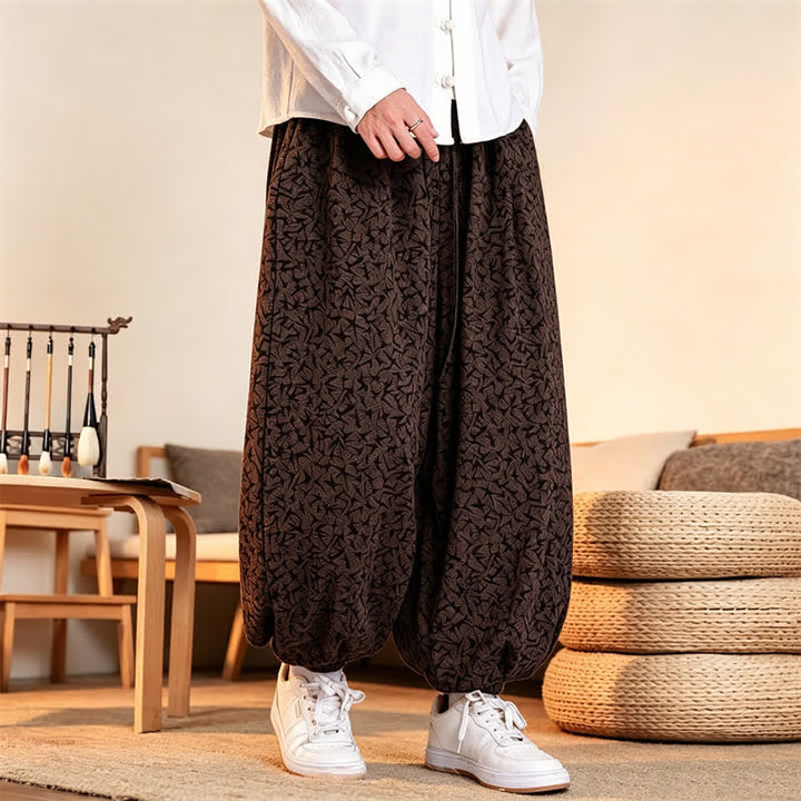 Buddha Stones Fall Winter Casual Minimalist Drawstring Abstract Long Pants Men's Harem Pants With Pockets - image 10