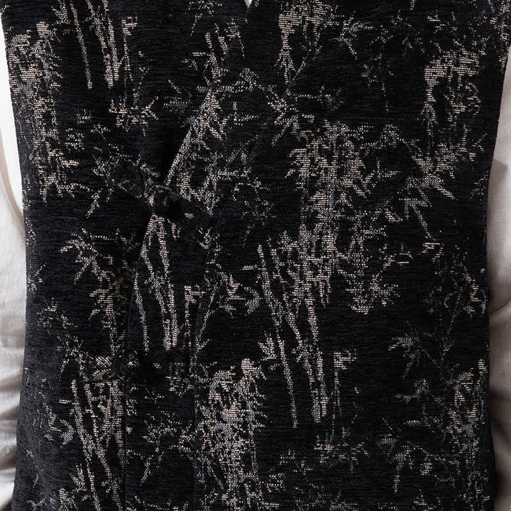 Buddha Stones Fall Tang Style Vintage Button-Up Bamboo Abstract Tank Top Men's Vest - image 11