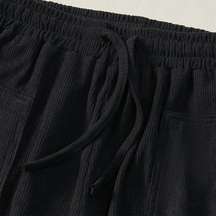 Buddha Stones Fall Winter Casual Drawstring Solid Long Pants Elastic Waist Corduroy Women's Tapered Pants With Pockets - image 10