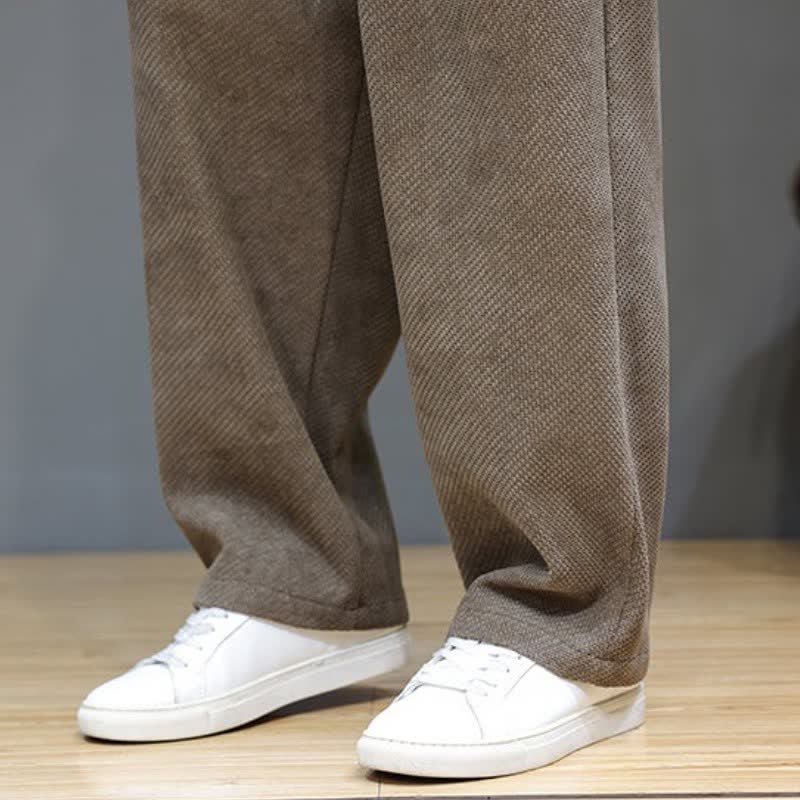 Buddha Stones Fall Winter Casual Vintage Drawstring Solid Long Pants Men's Straight Leg Pants With Pockets - image 10