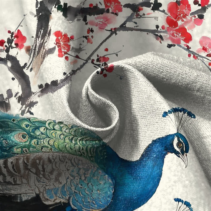 Buddha Stones Pure Cotton Oriental Peacock Plum Blossom Pattern Frog Button Women's Elastic Waist Harem Pants With Pockets - image 4