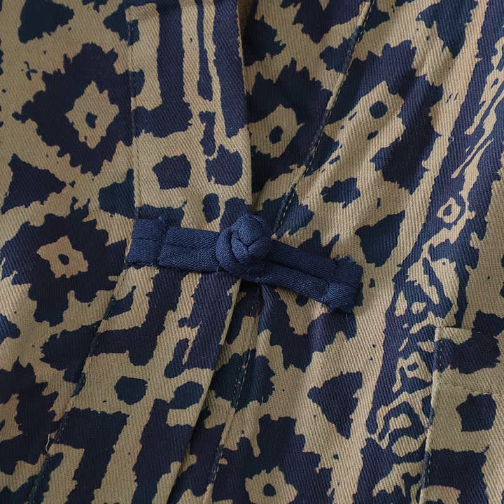 Buddha Stones Spring Casual Vintage Open Front Geometric Women's Kimono With Pocket - image 6