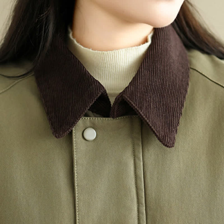 Buddha Stones Fall Winter Casual Classic Solid Women's Jacket With Pockets - image 12