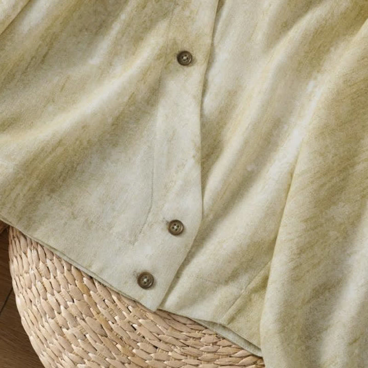 Buddha Stones Fall Casual Tang Style Mandarin Collar Buttons Solid Women's Long Sleeve Shirts - image 6
