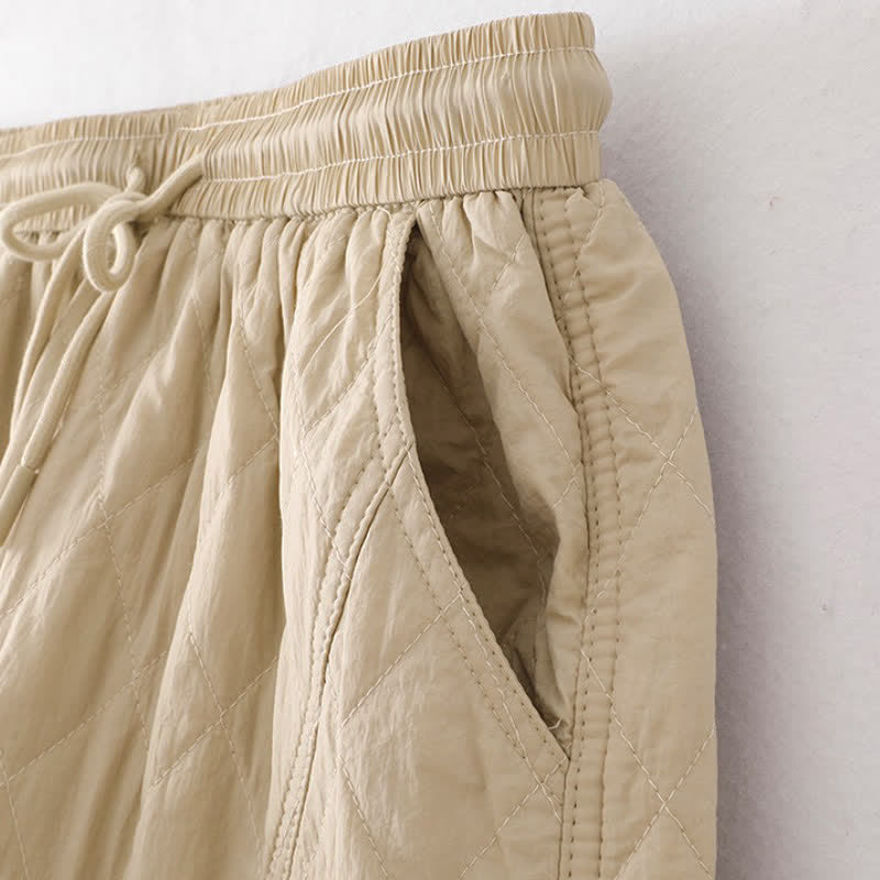 Buddha Stones Winter Minimalist Plain Drawstring Solid Ankle Pants Women's Straight Leg Pants With Pockets - image 17
