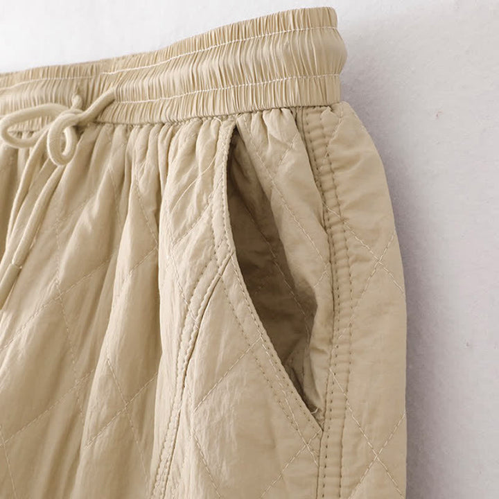 Buddha Stones Winter Minimalist Plain Drawstring Solid Ankle Pants Women's Straight Leg Pants With Pockets - image 17