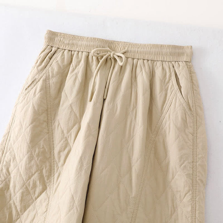 Buddha Stones Winter Minimalist Plain Drawstring Solid Ankle Pants Women's Straight Leg Pants With Pockets - image 14