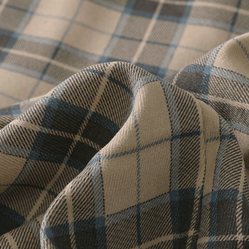 Buddha Stones Fall Vintage Classic Button-Up Plaid Women's Jacket With Pockets - image 9
