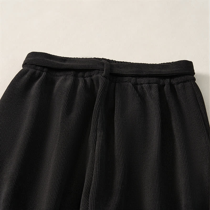 Buddha Stones Fall Winter Casual Minimalist Drawstring Solid Ankle Pants Women's Harem Pants With Pockets - image 14