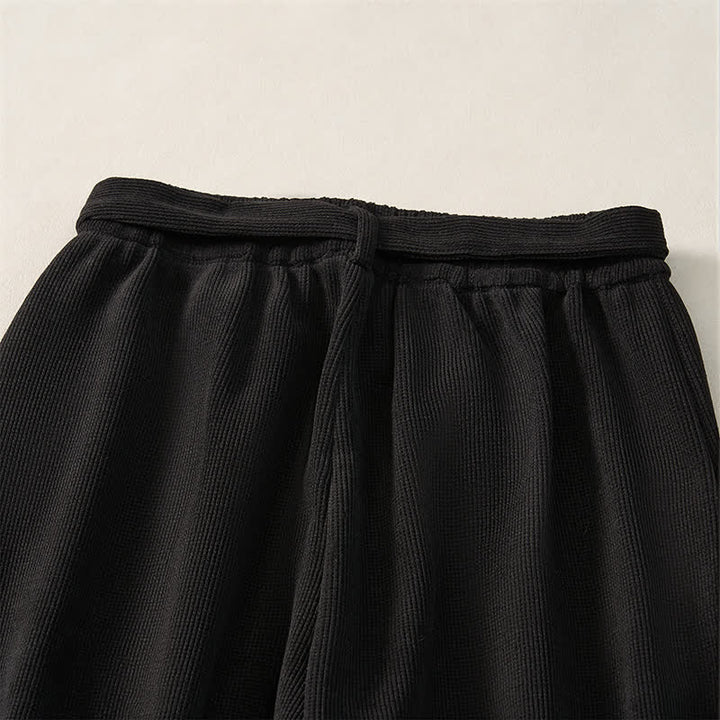 Buddha Stones Fall Winter Casual Minimalist Drawstring Solid Ankle Pants Women's Harem Pants With Pockets - image 14