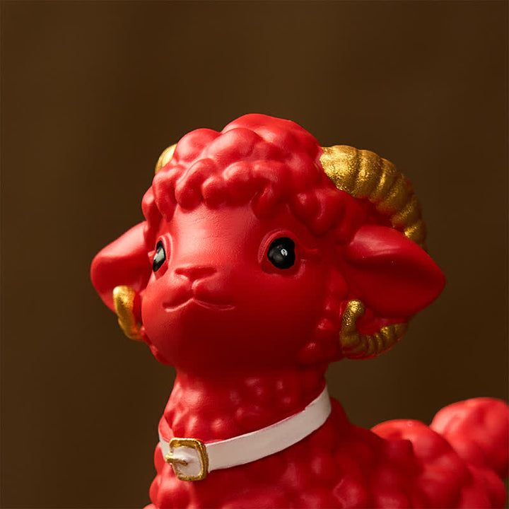Buddha Stones Resin Lucky Cartoon Sheep Cloud Base Rotating Cute Animal Decor - image 14
