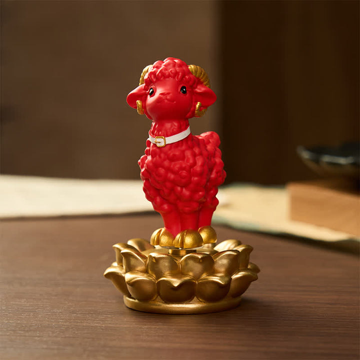 Buddha Stones Resin Lucky Cartoon Sheep Cloud Base Rotating Cute Animal Decor - image 10