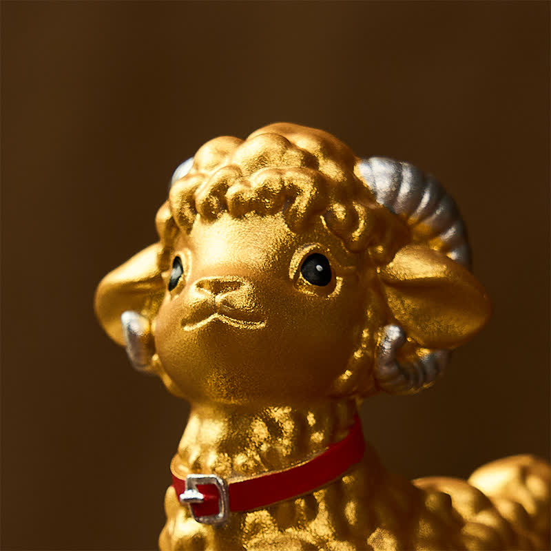 Buddha Stones Resin Lucky Cartoon Sheep Cloud Base Rotating Cute Animal Decor - image 27