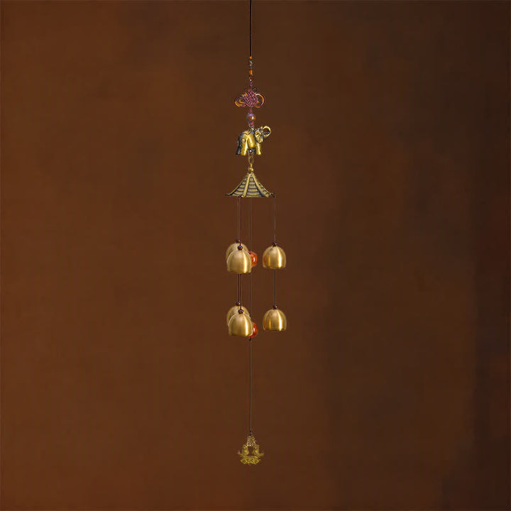 Buddha Stones Copper Pagoda Elephant Koi Fish Fu Character Luck Bells & Chimes - image 4