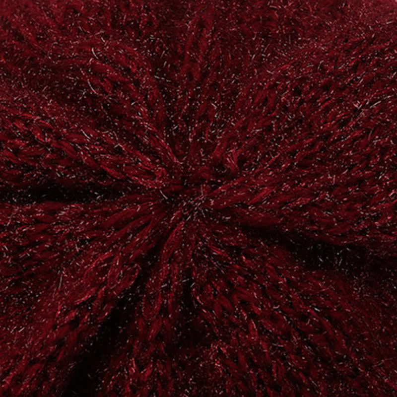 Buddha Stones Fall Winter Ribbed Knit Floral Fleece-lined Thickened Women's Hat - image 7