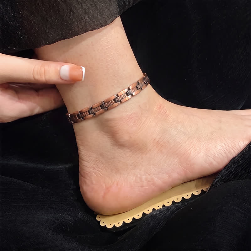 Buddha Stones Magnetic Copper Link Chain Modern Balance Anklet - Copper(Healing ♥ Wealth) - image 0