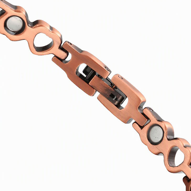 Buddha Stones Copper Magnetic Heart Link Harmonic Connection Anklet - image 8