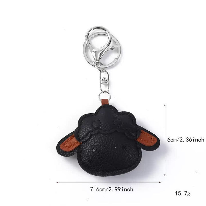 Buddha Stones Leather Lamb Charm Protection Keychains - image 4