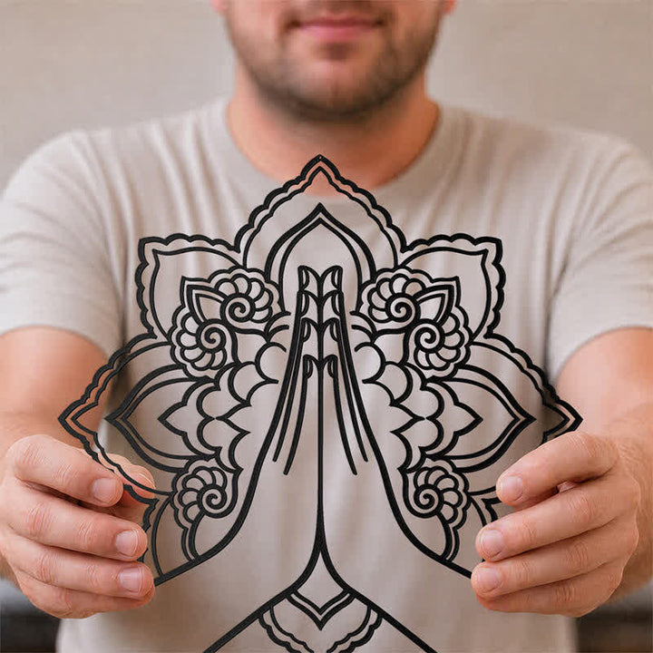Buddha Stones Namaste Mandala Peace Metal Wall Decor - image 4