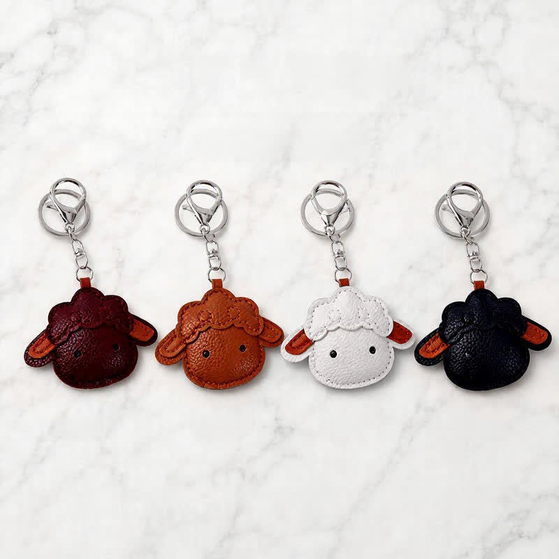 Buddha Stones Leather Lamb Charm Protection Keychains - image 13