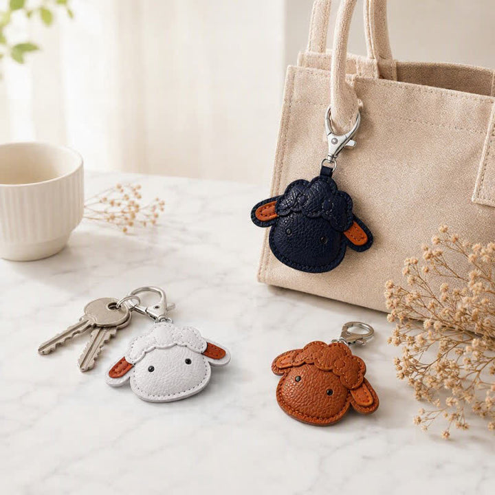 Buddha Stones Leather Lamb Charm Protection Keychains - image 10