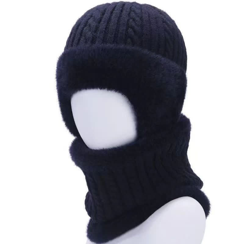 Buddha Stones Winter Ribbed Knit Plush Trim Balaclava Men's Hat - image 1