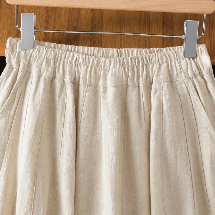 Buddha Stones Spring Summer Classic Casual Drawstring Solid Cropped Pants Women's Harem Pants With Pockets - image 3