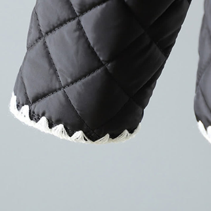 Buddha Stones Winter Casual Vintage Button-Up Geometric Rhombus Design Women's Jacket With Pockets - image 16