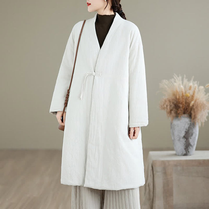 Buddha Stones Winter Casual Minimalist Drawstring Solid Women's Coat With Pockets - image 15