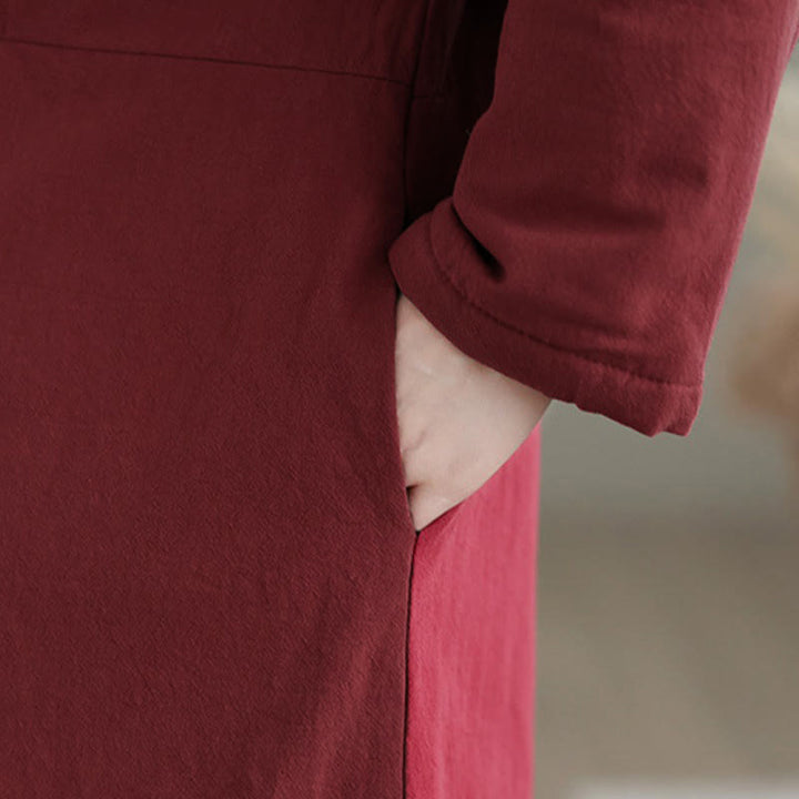 Buddha Stones Winter Casual Minimalist Drawstring Solid Women's Coat With Pockets - image 9