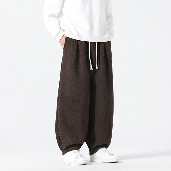 Buddha Stones Fall Winter Casual Minimalist Drawstring Solid Ankle Pants Men's Straight Leg Pants With Pockets - image 2