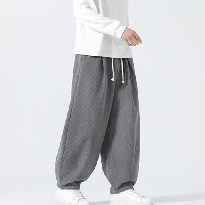 Buddha Stones Fall Winter Casual Minimalist Drawstring Solid Ankle Pants Men's Straight Leg Pants With Pockets - image 14