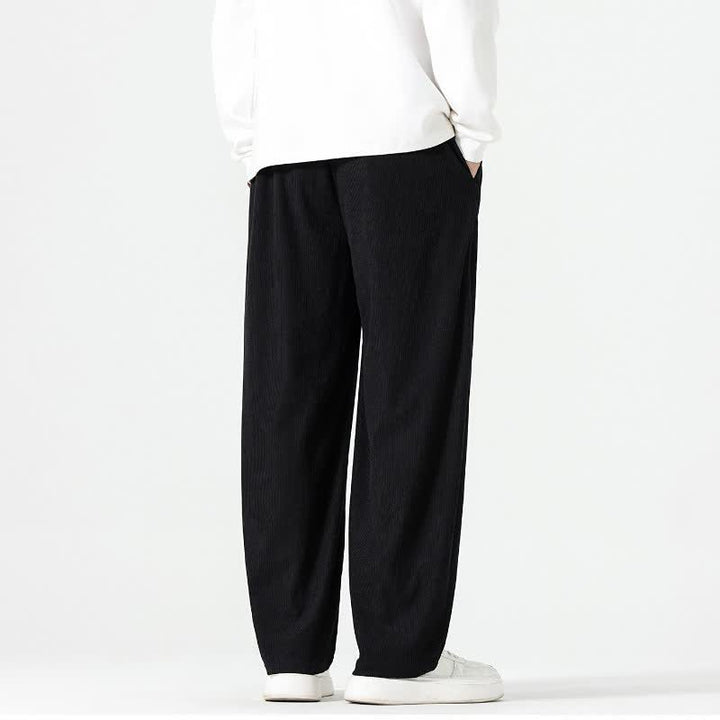 Buddha Stones Fall Winter Casual Boho Drawstring Solid Ankle Pants Corduroy Men's Straight Leg Pants With Pockets - image 15