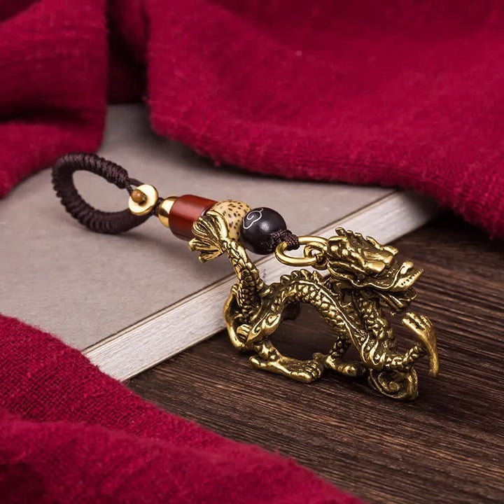 Buddha Stones Brass Chinese Zodiac Luck Braided Charm Keychains - Dragon - image 17