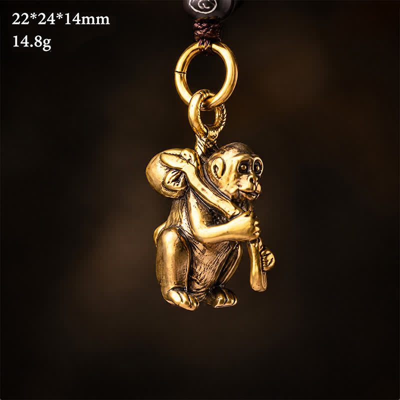 Buddha Stones Brass Chinese Zodiac Luck Braided Charm Keychains - image 24