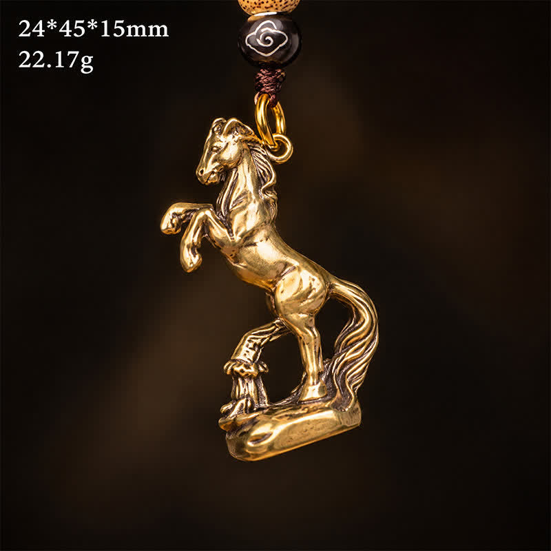 Buddha Stones Brass Chinese Zodiac Luck Braided Charm Keychains - image 22