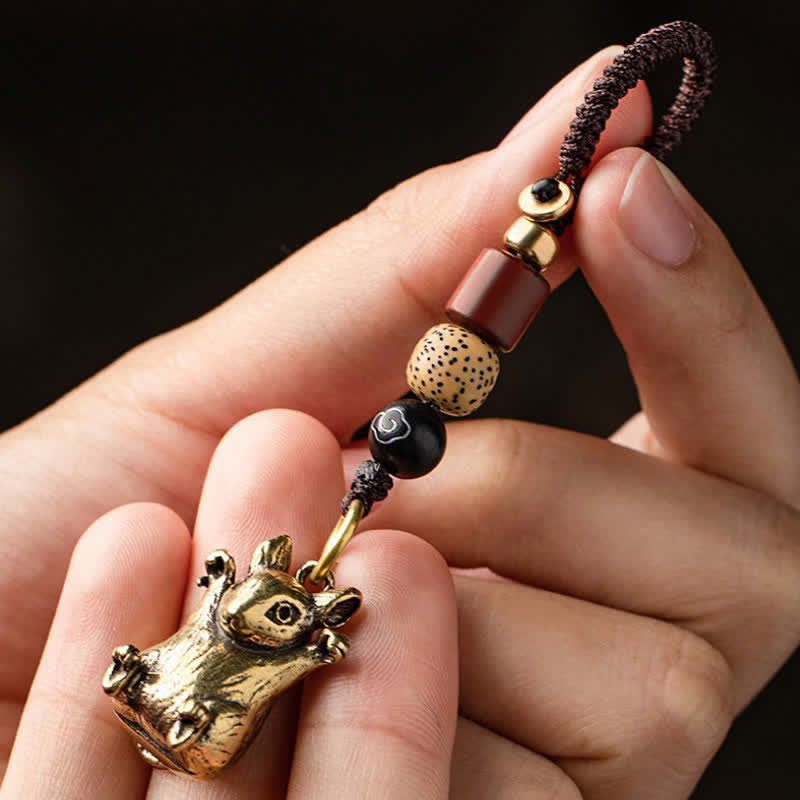 Buddha Stones Brass Chinese Zodiac Luck Braided Charm Keychains - image 15