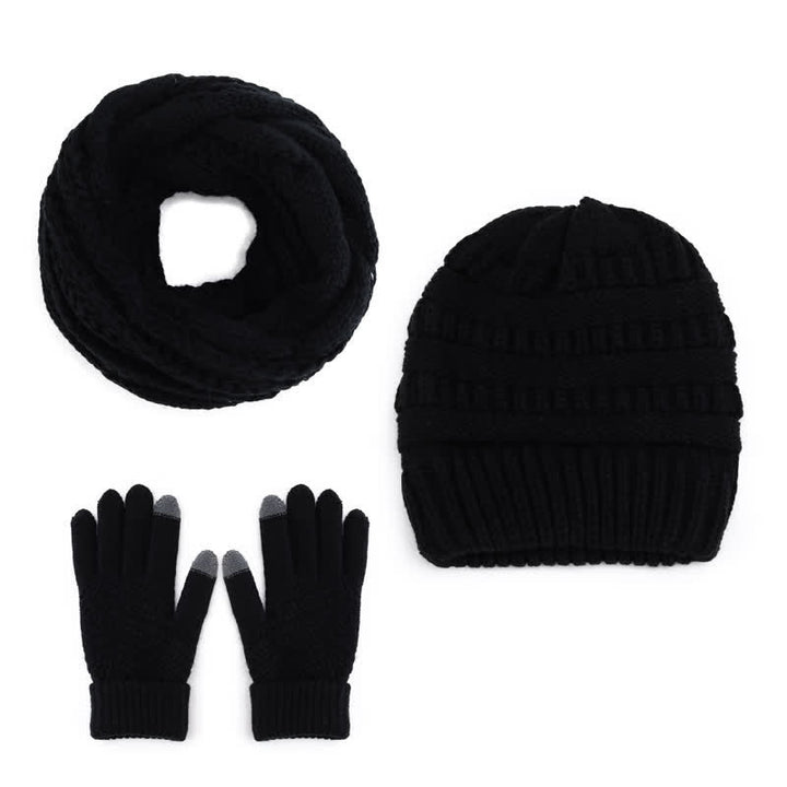 Buddha Stones Fall Winter Cable Knit Beanie Scarf Glove Set Women's Hat - image 5