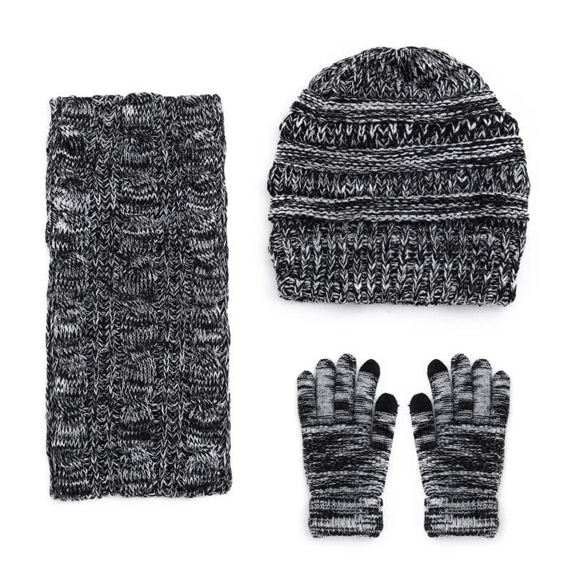 Buddha Stones Fall Winter Cable Knit Beanie Scarf Glove Set Women's Hat - image 10