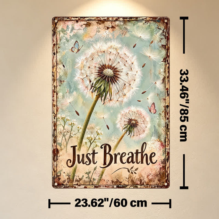 Buddha Stones "Just Breathe" Dandelion Rustic Design Hanging Metal Iron Meaningful Symbols Wall Art - Approx. 60cm x 85cm x 0.15cm / 23.62in x 33.46in x 0.06in - image 10