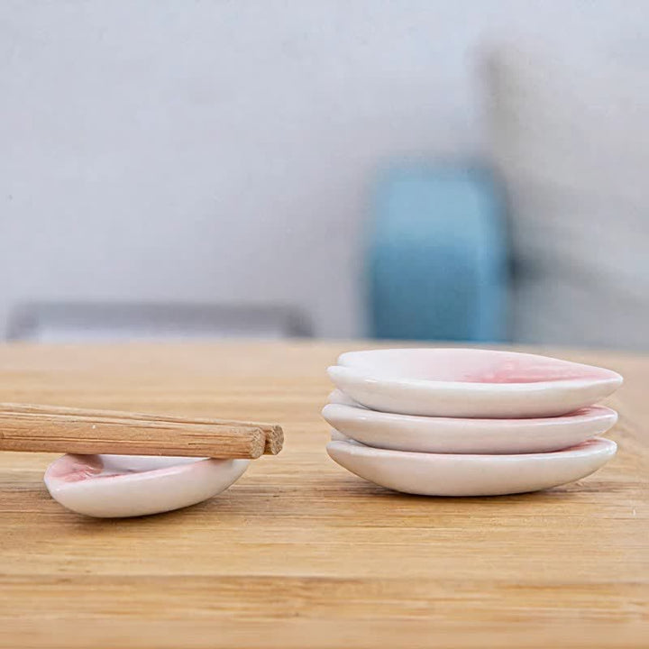 Buddha Stones Pink Sakura Petal Ceramic Japanese Style Elegant Chopstick Holder - image 5