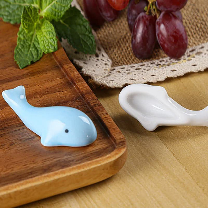 Buddha Stones Ceramic Dolphin Japanese Style Tabletop Chopstick Holder - image 7