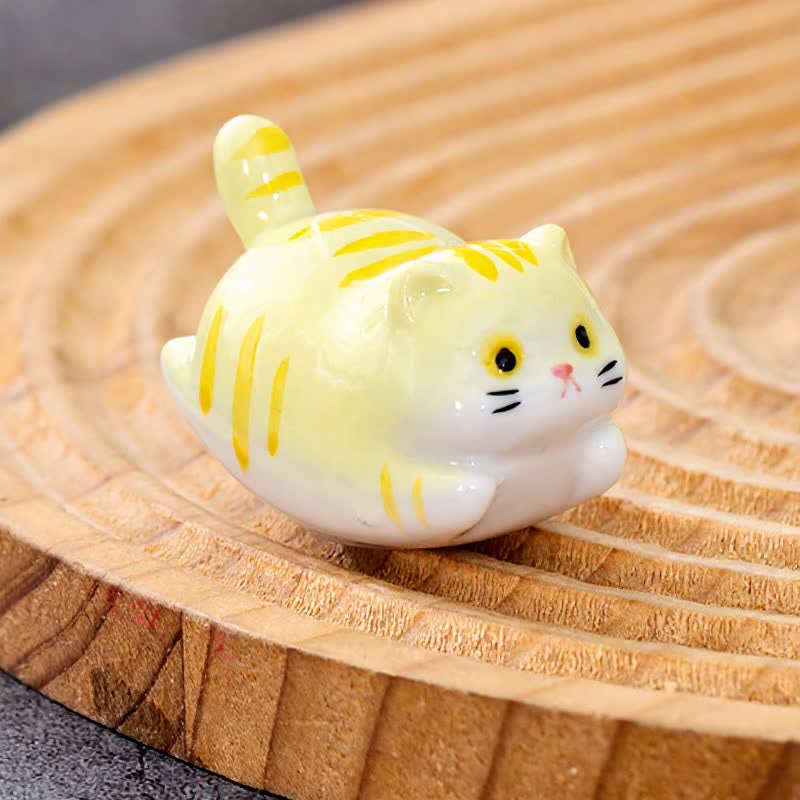 Buddha Stones Glazed Ceramic Lucky Cat Chopstick Holder - image 8