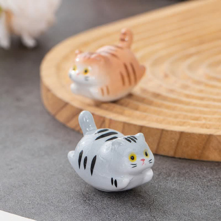 Buddha Stones Glazed Ceramic Lucky Cat Chopstick Holder - image 11