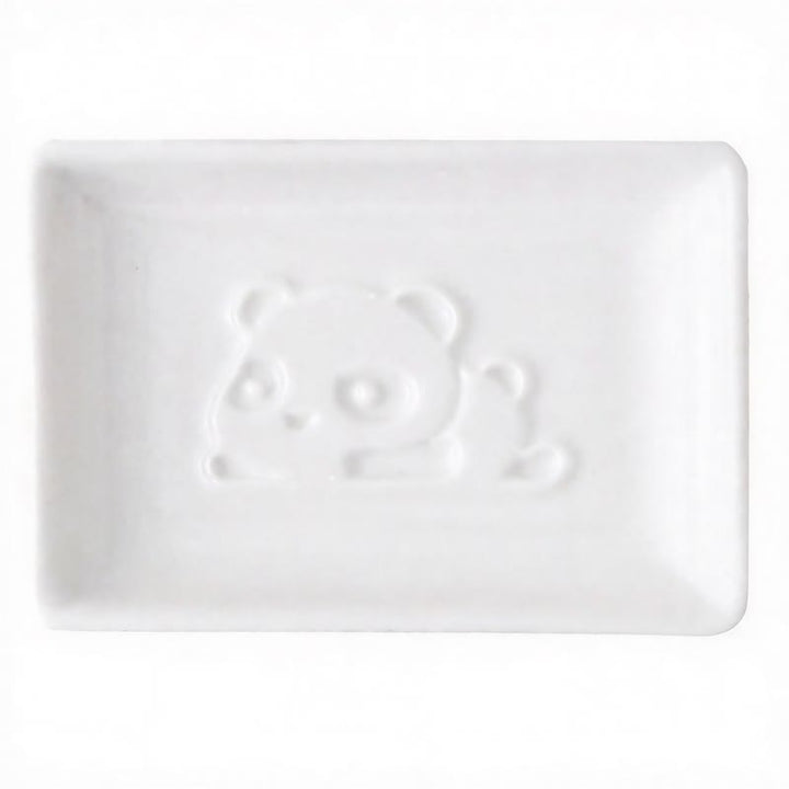 Buddha Stones White Ceramic Panda Relief Mini Sauce Dish - Square(Approx. 9 cm × 6.5 cm × 1.8 cm) - Lie Down - image 7