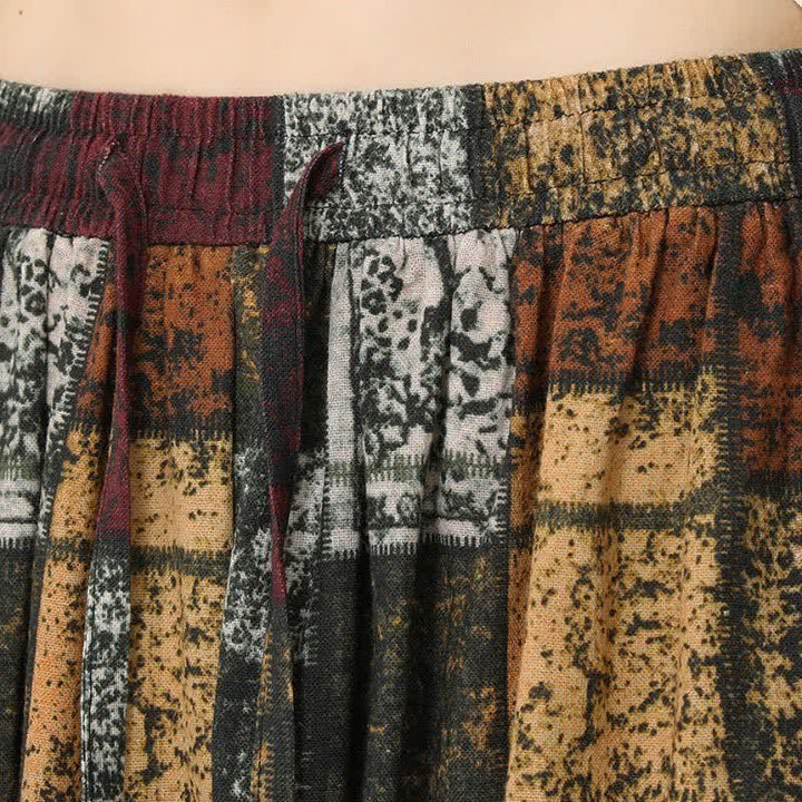 Buddha Stones Spring Fall Casual Boho Drawstring Geometric Cropped Pants Men's Harem Pants With Pockets - image 9