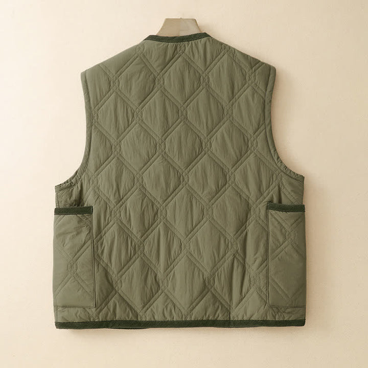 Buddha Stones Fall Winter Casual Minimalist Button-Up Solid Tank Top Women's Vest With Pockets - image 2