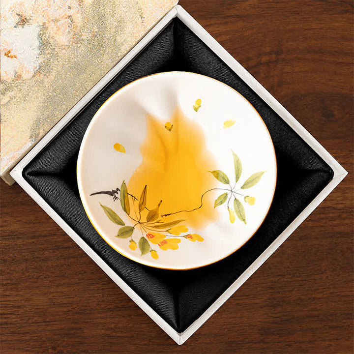Buddha Stones Hand-Painted Cat Pattern Floral Ceramic Tea Cup 30 ml - Fragrant Golden Osmanthus(Gift Box) - Approx. 30 ml - image 29