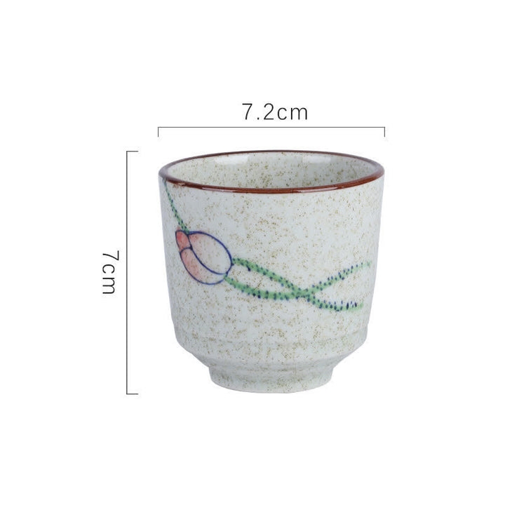 Buddha Stones Hand-Painted Lotus Flower Bird Koi Fish Willow Pattern Purity Ceramic Tea Cup 150 ml - Lotus Approx. 7.2 × 7 cm - 101-200 ml - image 5